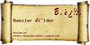 Baszler Áldor névjegykártya
